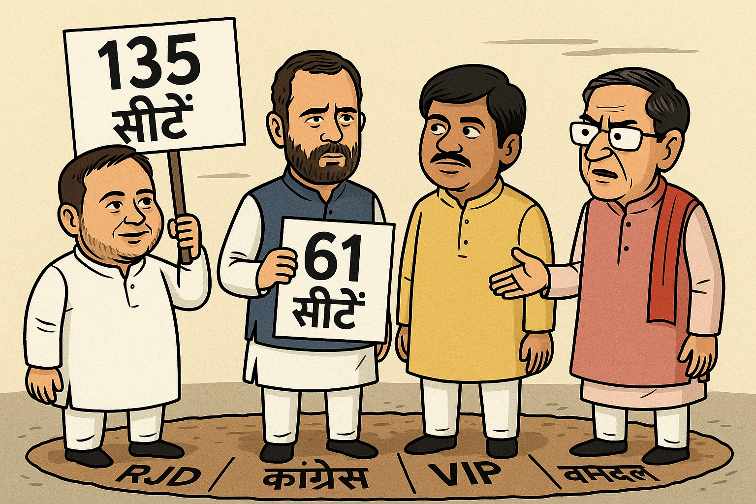 महागठबंधन में सीटों का समीकरण तय, RJD को बढ़त, VIP को समझौता करना होगा, कांग्रेस ने कहा, आज नहीं तो कभी नहीं