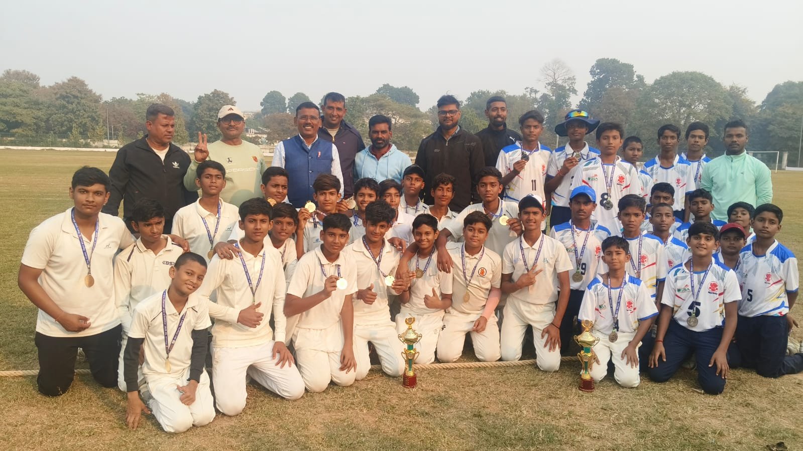 सैंडिस कम्पाउंड में SGFI प्रमंडल स्तरीय अंडर-14 चयन मैच, भागलपुर 7 विकेट से विजयी