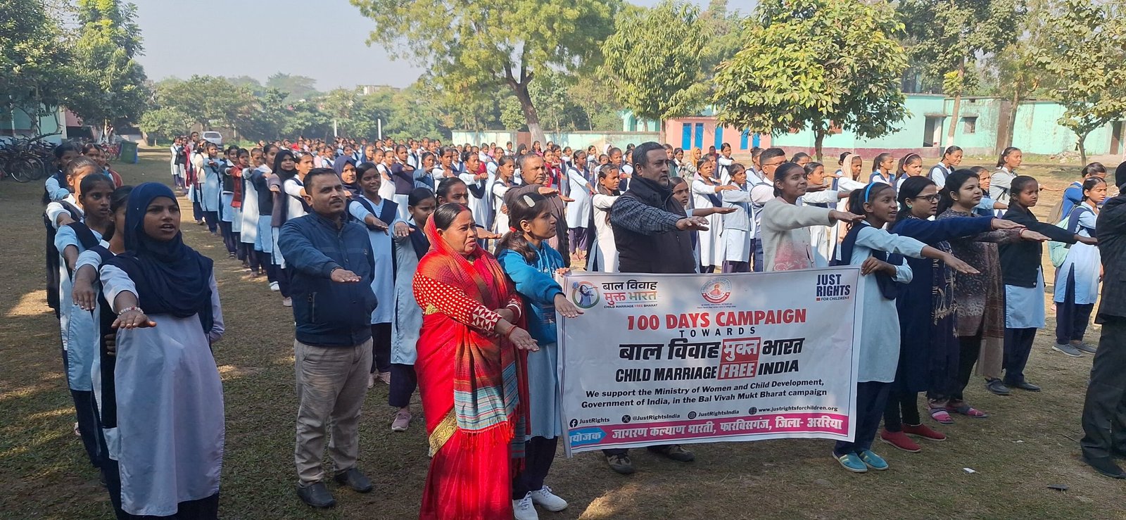 राजकीयकृत बालिका उच्च विद्यालय में बाल विवाह मुक्त भारत अभियान के तहत जागरूकता कार्यक्रम