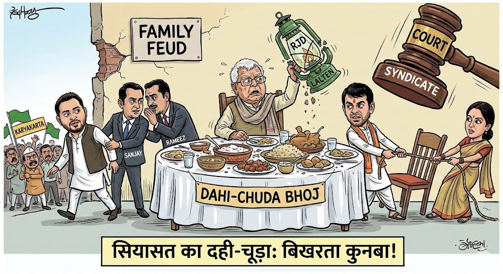दही-चूड़ा, बिखरता कुनबा और सियासी अस्तित्व: क्या ‘दावत’ से बचेगा लालू परिवार का वजूद? क्योंकि जान लीजिए कि राजनीति में सहानुभूति की भी एक्सपायरी डेट होती है!