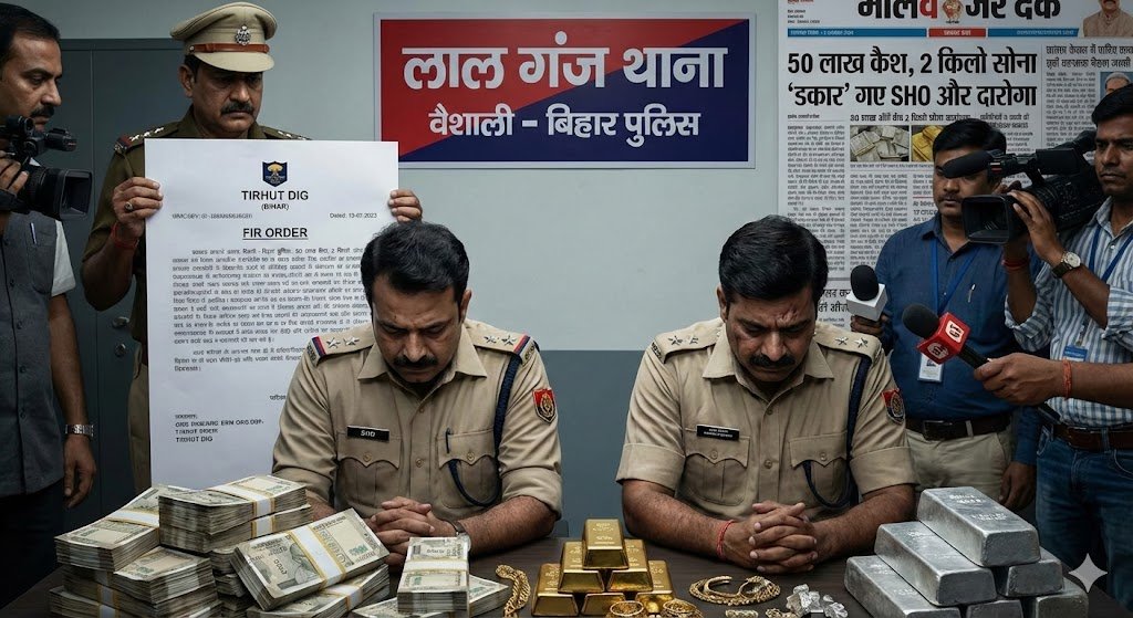खाकी हुई शर्मसार: लालगंज थानेदार और दारोगा ने ‘गप’ किया करोड़ों का सोना-चांदी, DIG के आदेश पर FIR