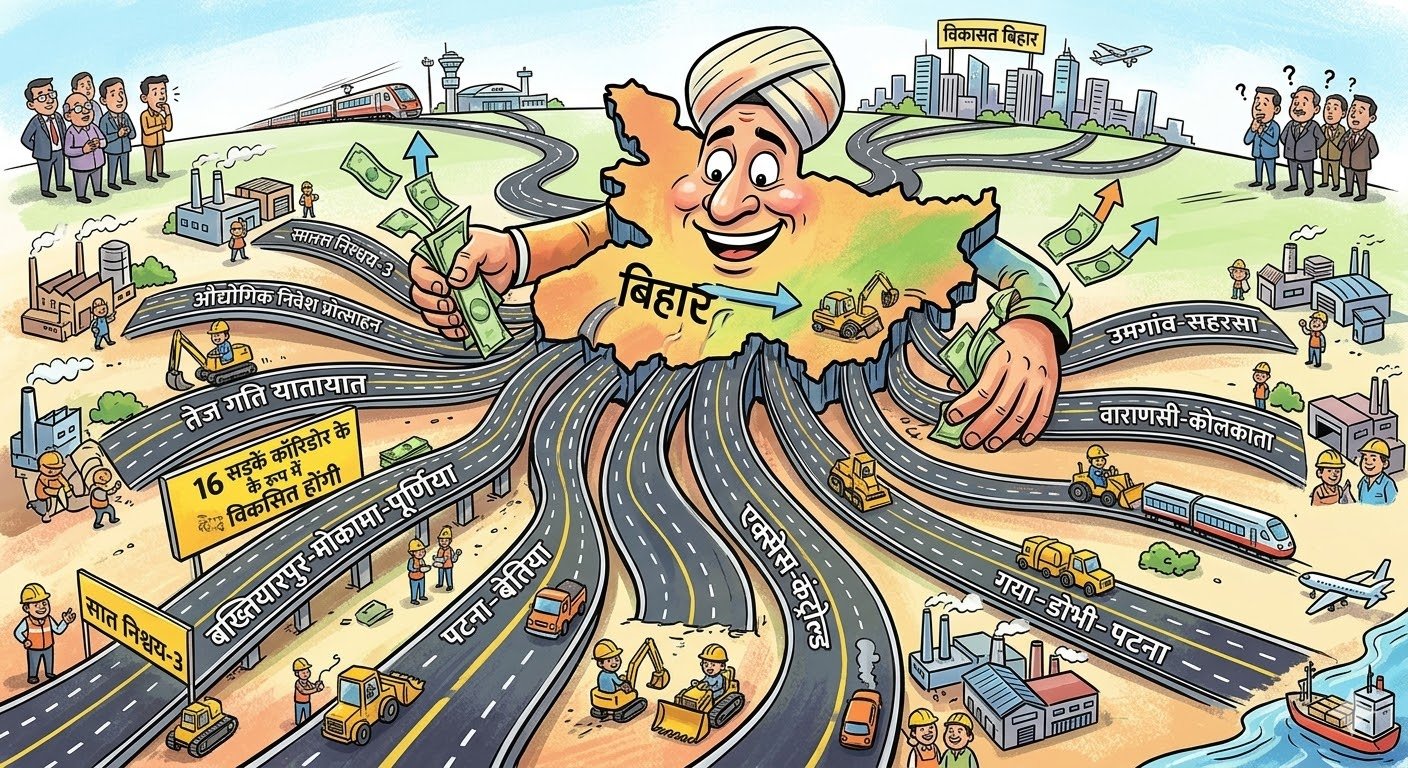 बिहार में सड़कों का ‘कायाकल्प’: 16 नए कॉरिडोर से बदलेगी राज्य की औद्योगिक सूरत