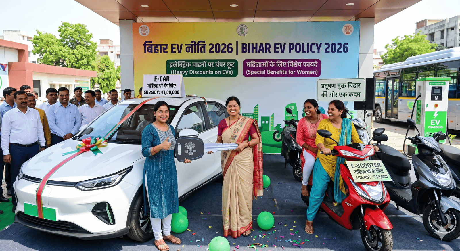 बिहार EV नीति 2026 : अब इलेक्ट्रिक गाड़ियां खरीदना हुआ सस्ता, महिलाओं को मिलेगा खास फायदा